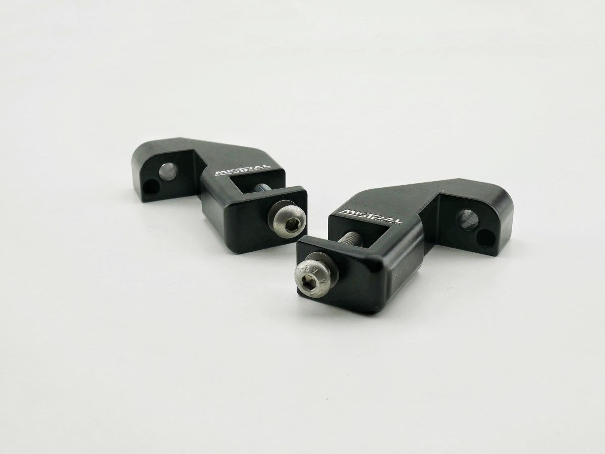 Mistral passenger foot peg extenders (black) for V100 Mandello