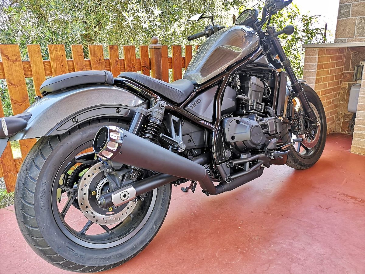 Mistral all black exclusive conical exhaust for Honda Rebel