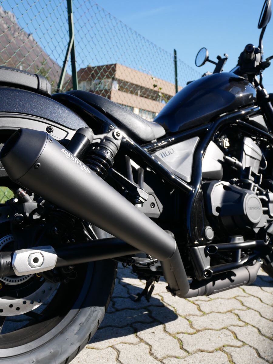 Mistral conical exhaust for Honda Rebel (black paint)