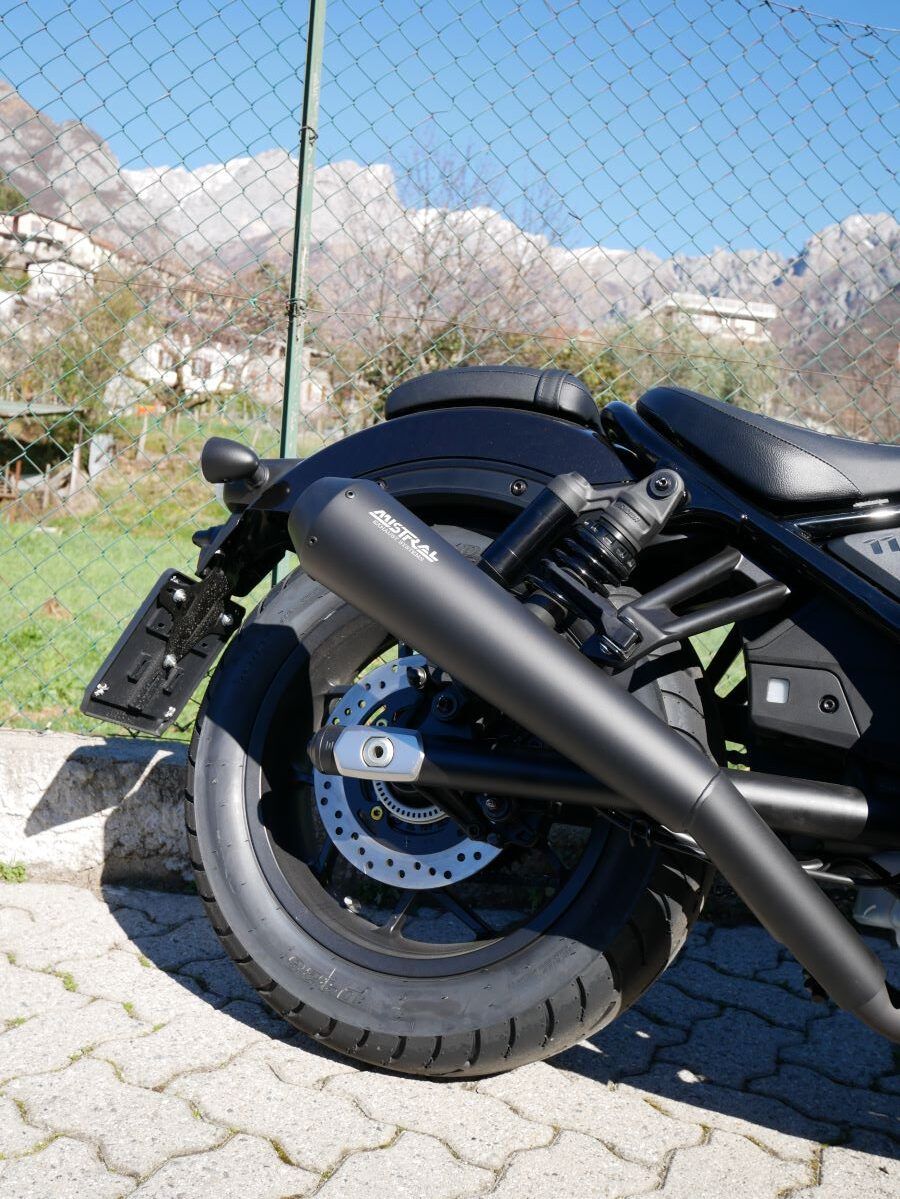 Mistral conical exhaust for Honda Rebel (black paint)