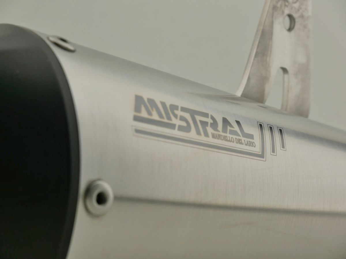 Mistral Avion X black painted stainless exhaust for V100 Stelvio